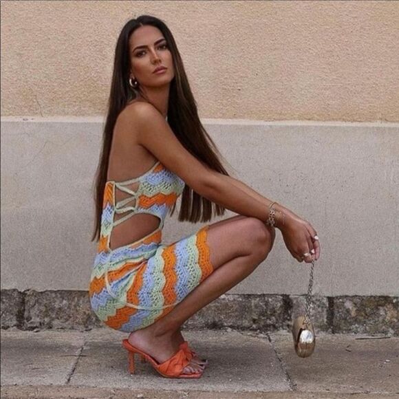 Zara blogger favorite crochet cut out dress limited edition - Picture 4 of 11